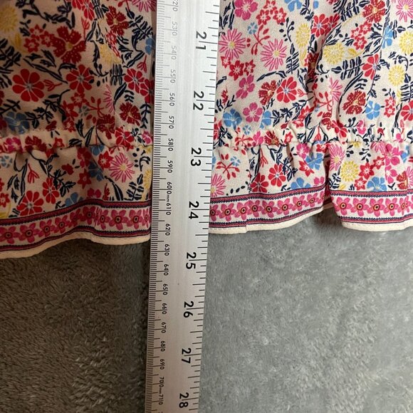 Women Colorful Girly Bloomcore Ditzy Floral Chiffon Flutter Sleeve Top XL* - Picture 11 of 13